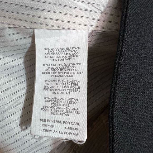 J. Crew Regent Blazer Jacket In Wool Flannel Black Womens Size 4 - Picture 6 of 9